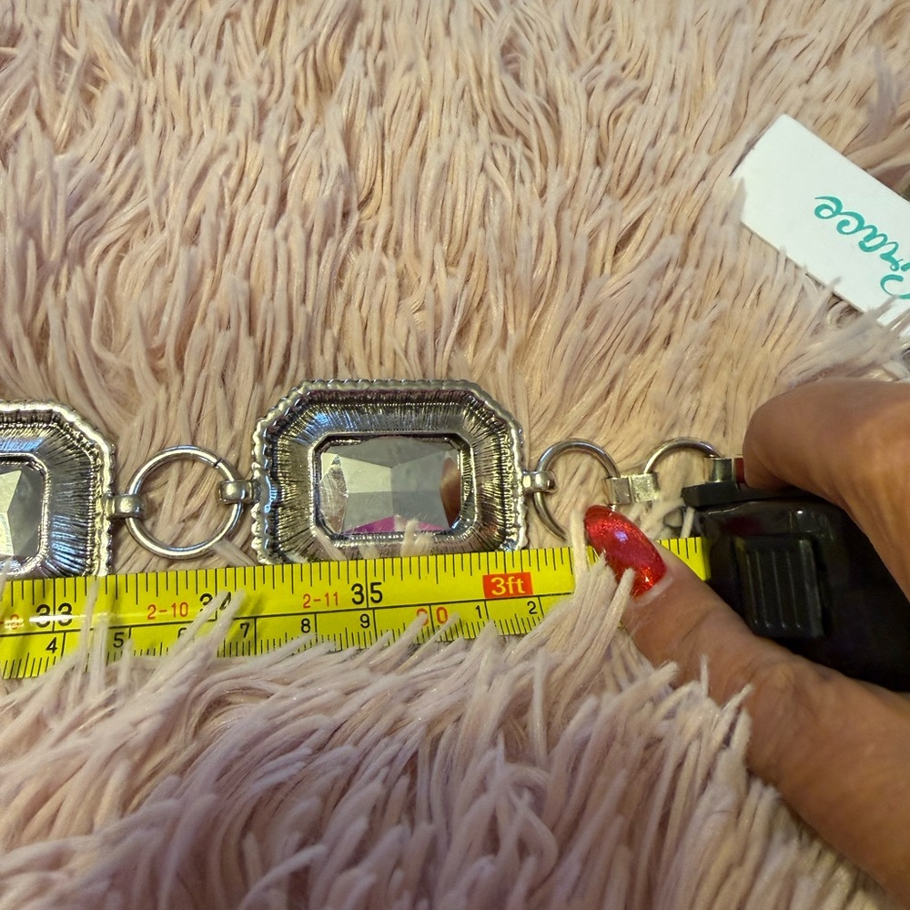 Southern Grace Silver and Clear Gem Belt - Picture 4 of 5